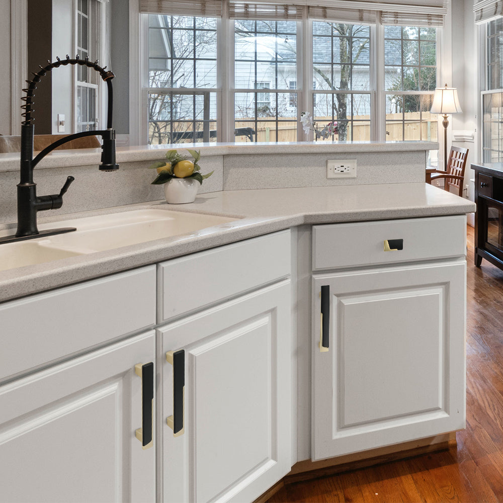 Comforsyco Two-Tone Cabinet Handles, Drawer Pulls, and Matching Knobs