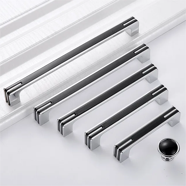 Comforsyco Two-Tone Chrome Cabinet Pulls with Knob Option