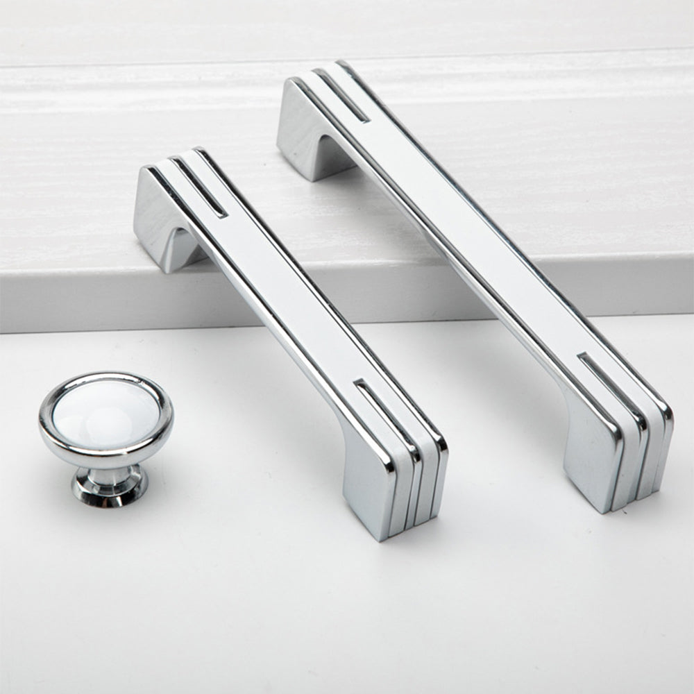 Comforsyco Two-Tone Chrome Cabinet Pulls with Knob Option