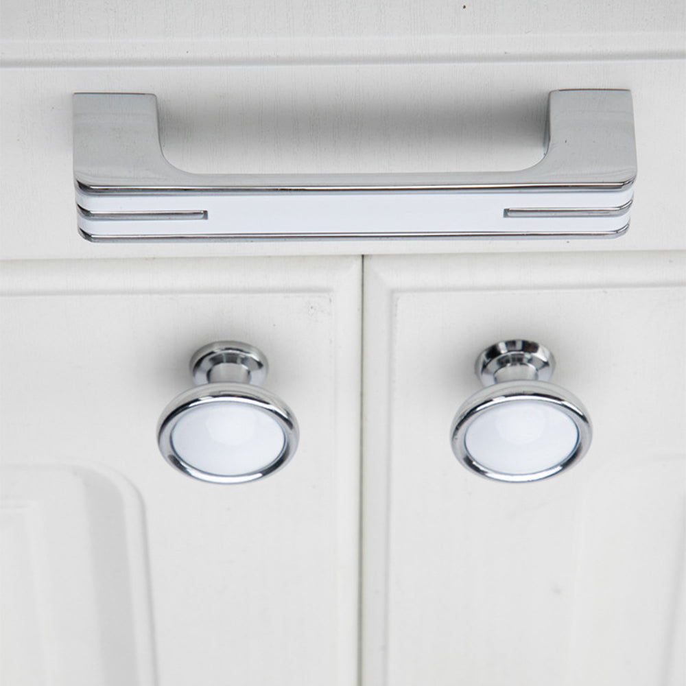 Comforsyco Two-Tone Chrome Cabinet Pulls with Knob Option