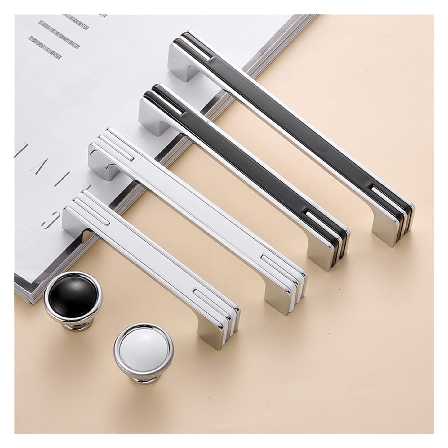 Comforsyco Two-Tone Chrome Cabinet Pulls with Knob Option