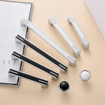 Comforsyco Two-Tone Chrome Cabinet Pulls with Knob Option