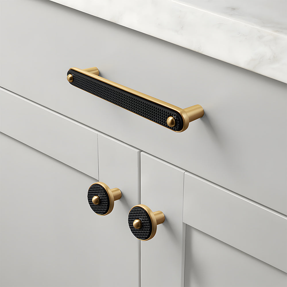 Comforsyco Two-Tone Gold Cabinet Handles, Drawer Pulls and Knobs