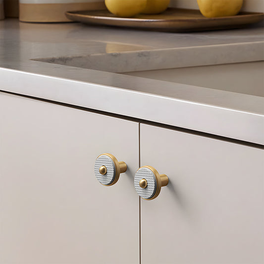 Comforsyco Two-Tone Gold Cabinet Handles, Drawer Pulls and Knobs