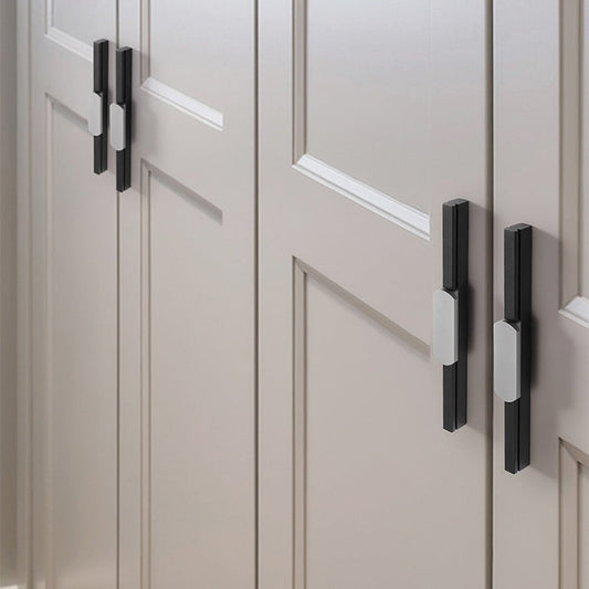Comforsyco Two-Tone Grooved Aluminum Cabinet Pulls and Door Handles