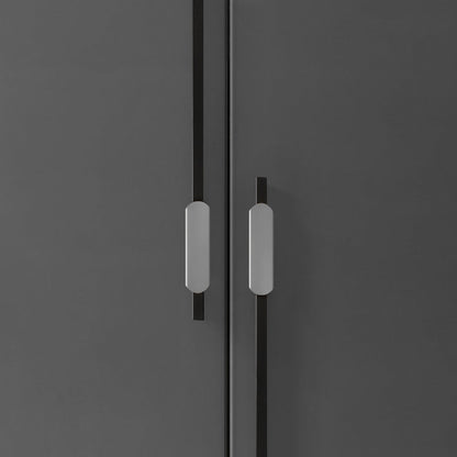 Comforsyco Two-Tone Grooved Aluminum Cabinet Pulls and Door Handles