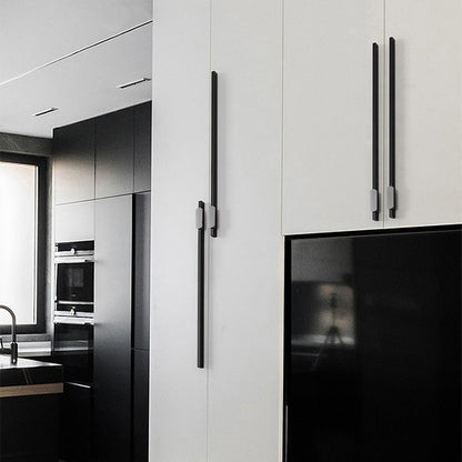 Comforsyco Two-Tone Grooved Aluminum Cabinet Pulls and Door Handles