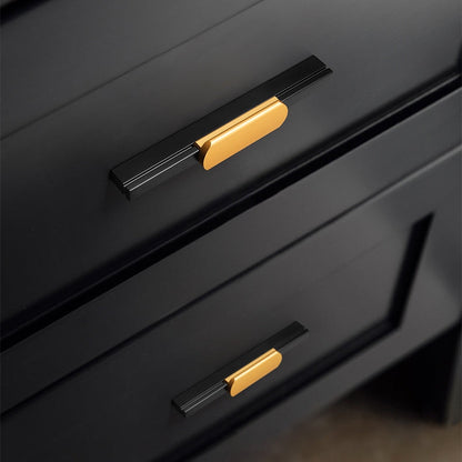 Comforsyco Two-Tone Grooved Aluminum Cabinet Pulls and Door Handles