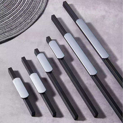 Comforsyco Two-Tone Grooved Aluminum Cabinet Pulls and Door Handles