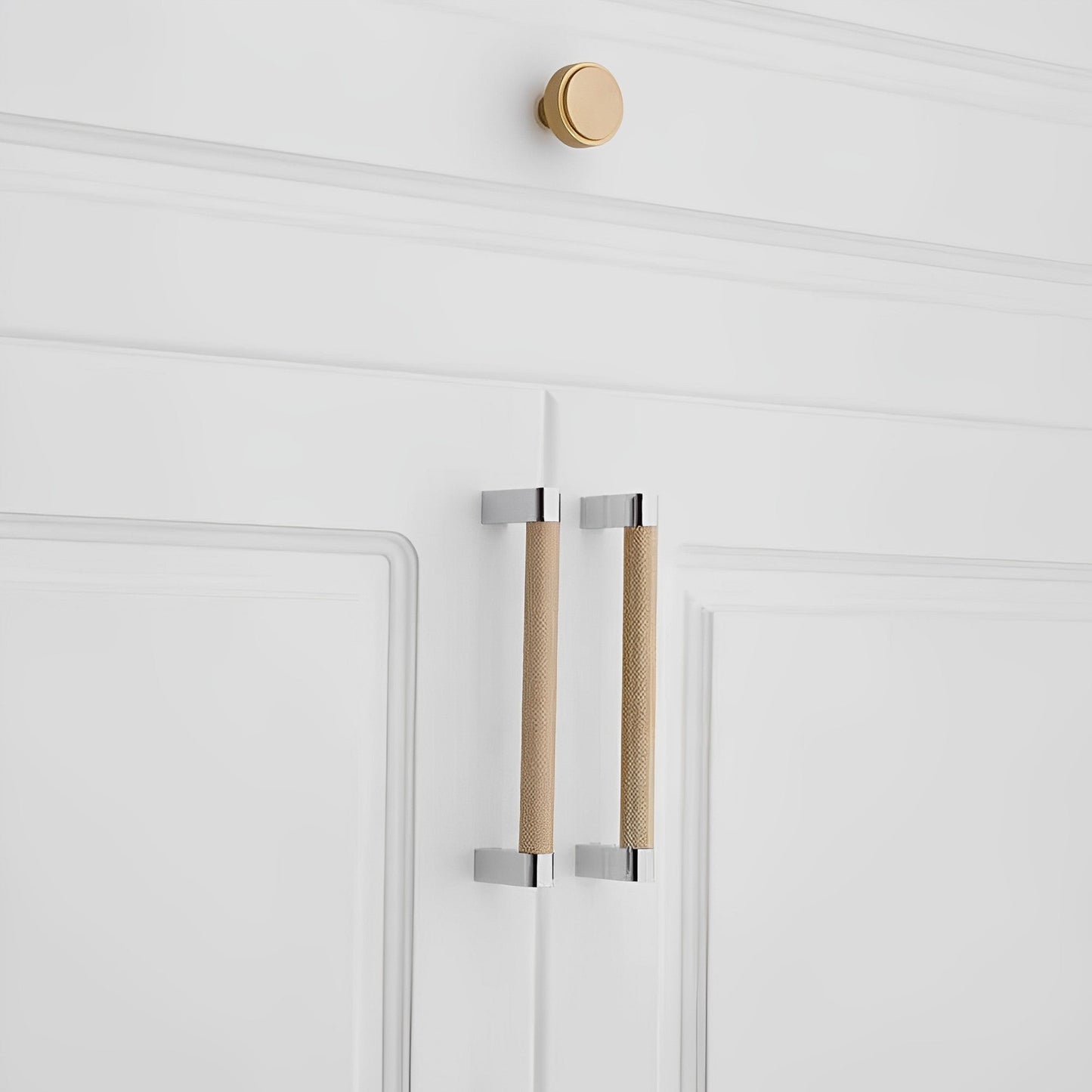 Comforsyco Two-Tone Knurled Cabinet Pulls and Knobs