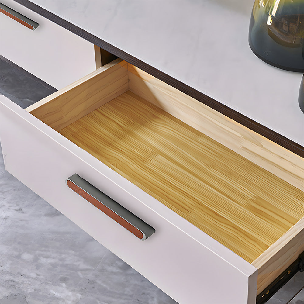Comforsyco Two-Tone Leather Cabinet Pulls and Door Handles
