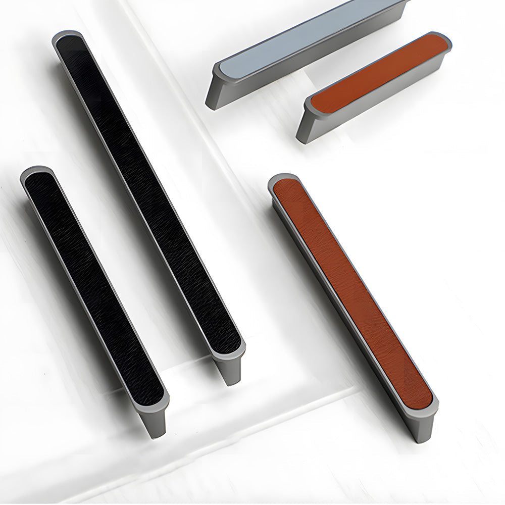 Comforsyco Two-Tone Leather Cabinet Pulls and Door Handles