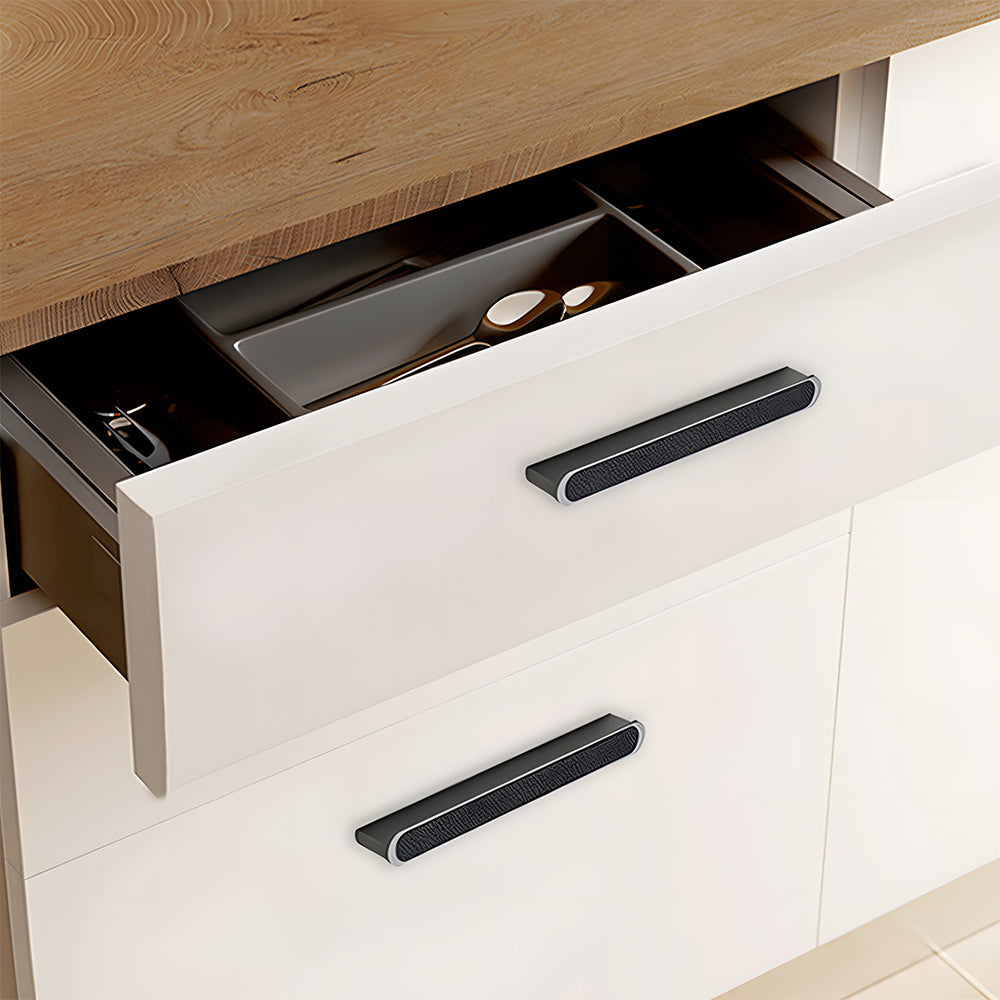 Comforsyco Two-Tone Leather Cabinet Pulls and Door Handles