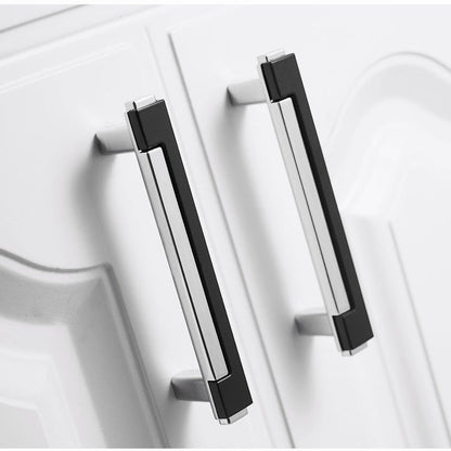Comforsyco Two-Tone Rectangular Cabinet Pulls with Matching Square Knobs