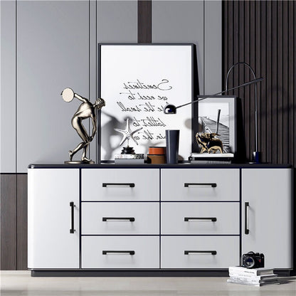Comforsyco Two-Tone Rectangular Cabinet Pulls with Matching Square Knobs