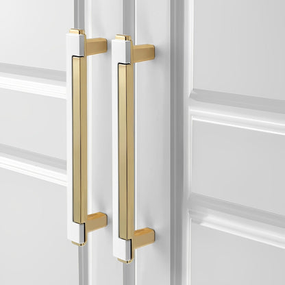 Comforsyco Two-Tone Rectangular Cabinet Pulls with Matching Square Knobs