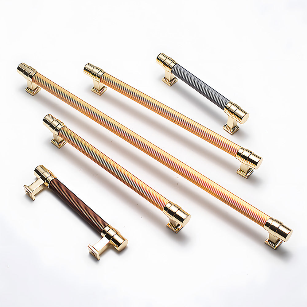 Comforsyco Two-Tone Ribbed Aluminum Alloy Cabinet and Drawer Pulls