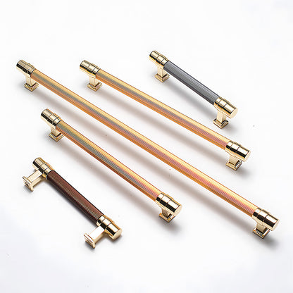 Comforsyco Two-Tone Ribbed Aluminum Alloy Cabinet and Drawer Pulls