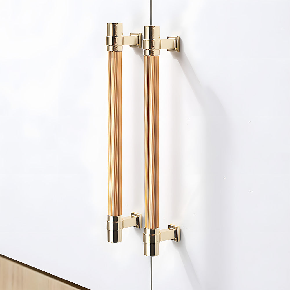 Comforsyco Two-Tone Ribbed Aluminum Alloy Cabinet and Drawer Pulls