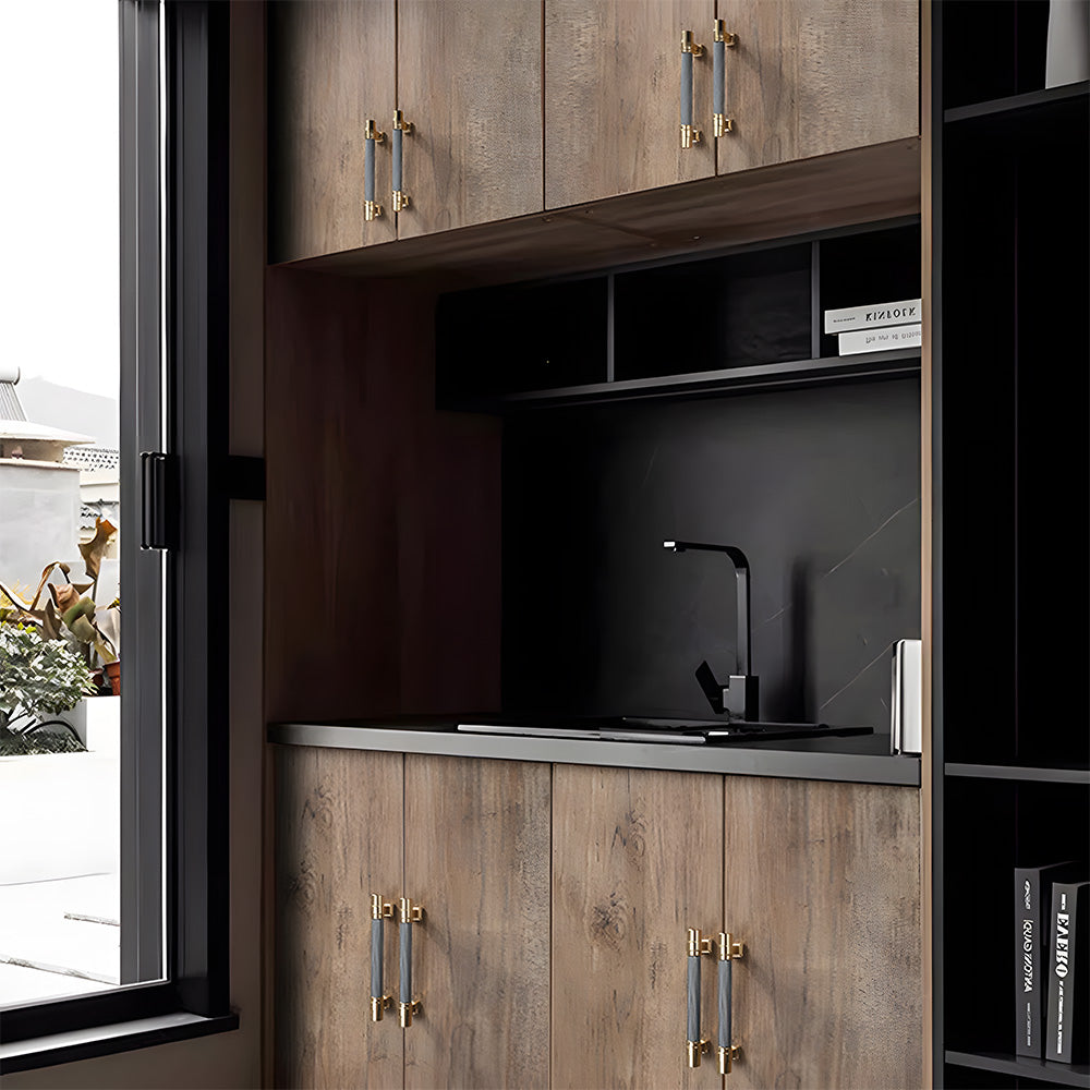 Comforsyco Two-Tone Ribbed Aluminum Alloy Cabinet and Drawer Pulls