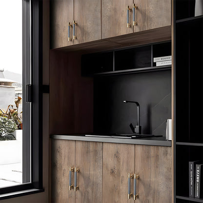 Comforsyco Two-Tone Ribbed Aluminum Alloy Cabinet and Drawer Pulls