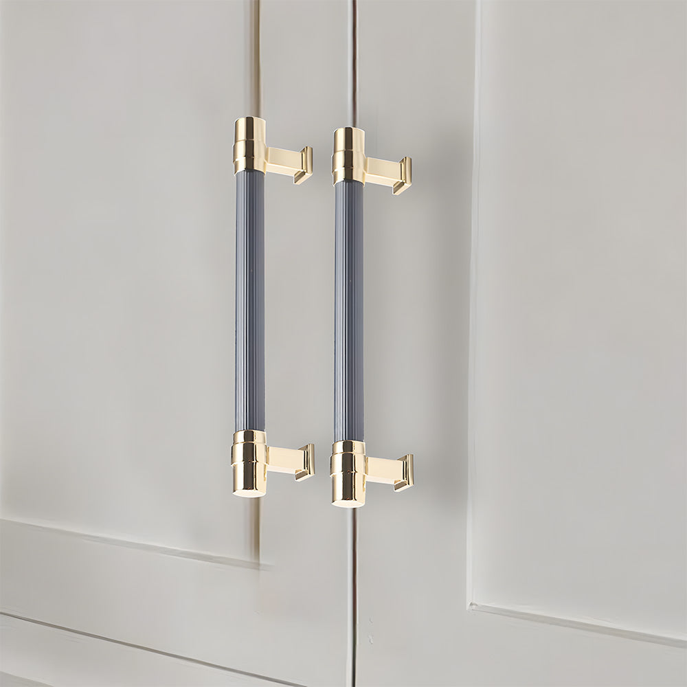 Comforsyco Two-Tone Ribbed Aluminum Alloy Cabinet and Drawer Pulls