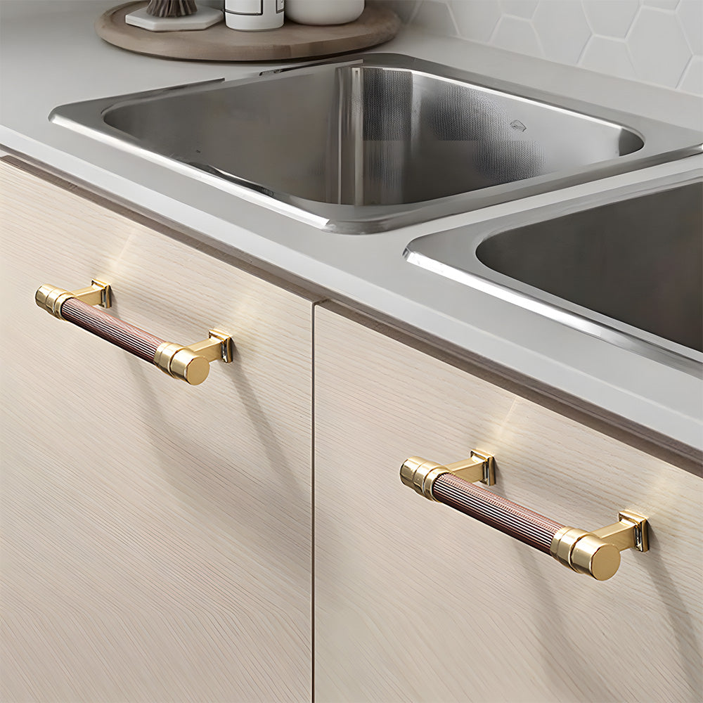 Comforsyco Two-Tone Ribbed Aluminum Alloy Cabinet and Drawer Pulls