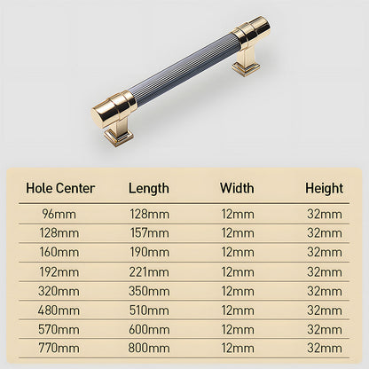 Comforsyco Two-Tone Ribbed Aluminum Alloy Cabinet and Drawer Pulls