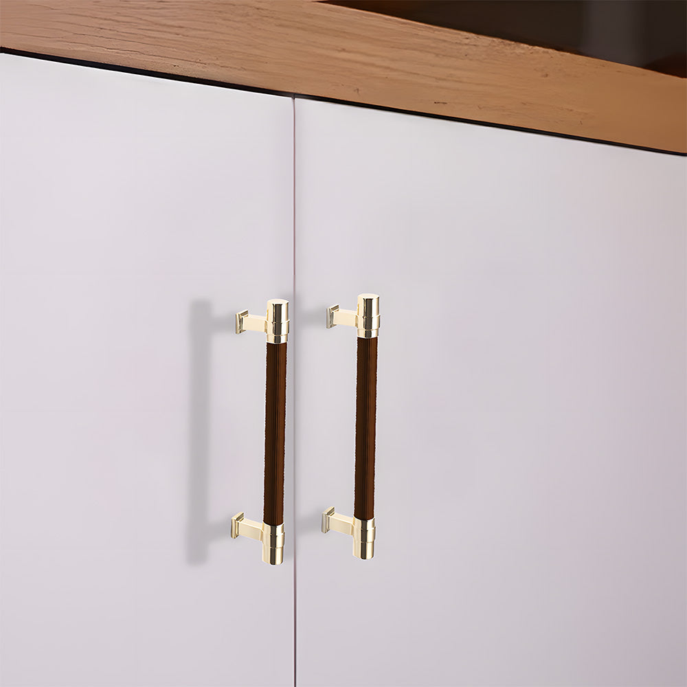 Comforsyco Two-Tone Ribbed Aluminum Alloy Cabinet and Drawer Pulls