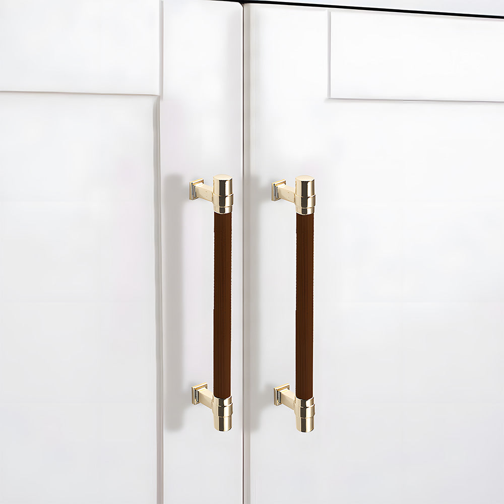 Comforsyco Two-Tone Ribbed Aluminum Alloy Cabinet and Drawer Pulls