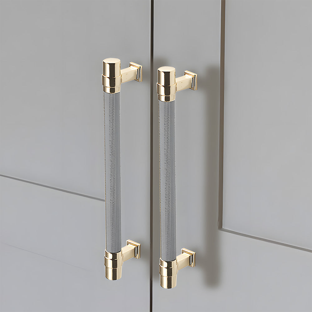 Comforsyco Two-Tone Ribbed Aluminum Alloy Cabinet and Drawer Pulls