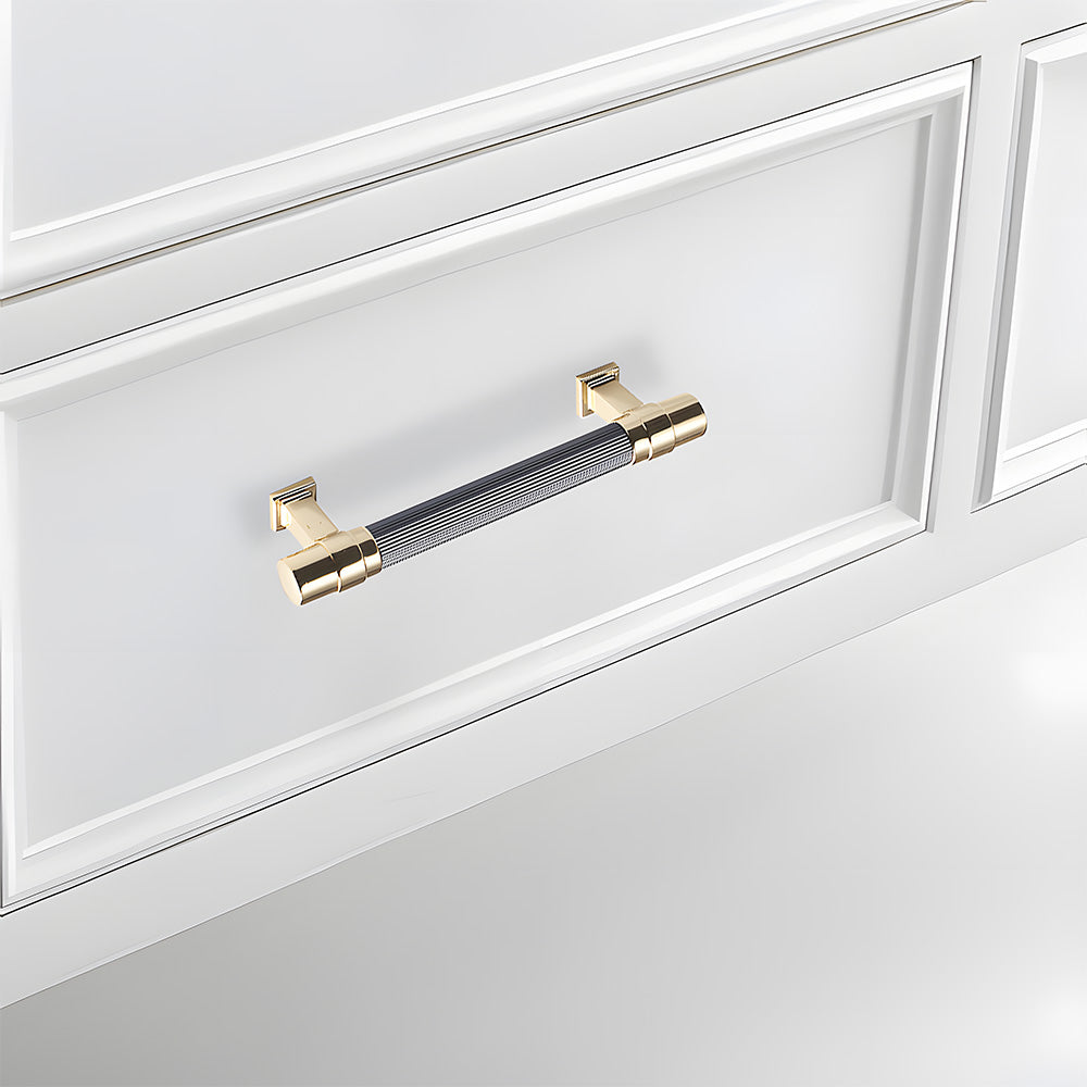 Comforsyco Two-Tone Ribbed Aluminum Alloy Cabinet and Drawer Pulls