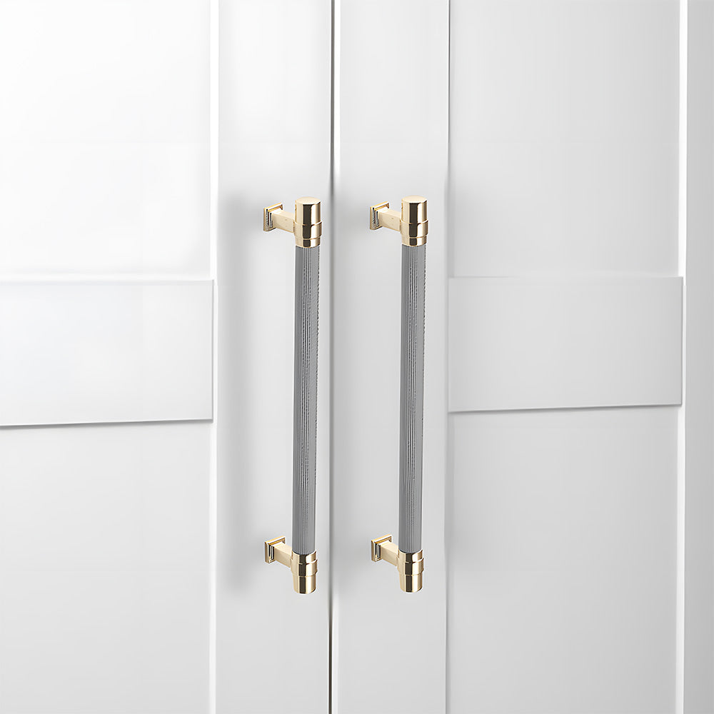 Comforsyco Two-Tone Ribbed Aluminum Alloy Cabinet and Drawer Pulls