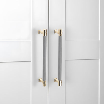 Comforsyco Two-Tone Ribbed Aluminum Alloy Cabinet and Drawer Pulls