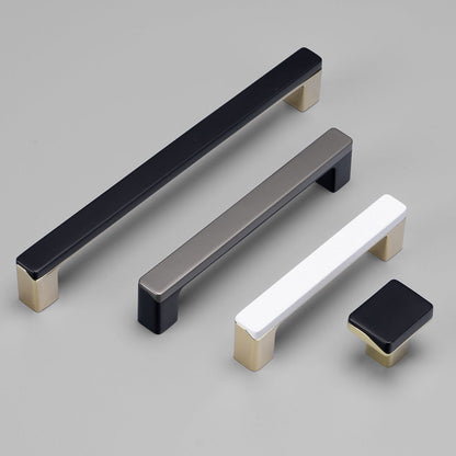 Comforsyco Two-Tone Slim Bar Cabinet Handles and Knobs for Wardrobes