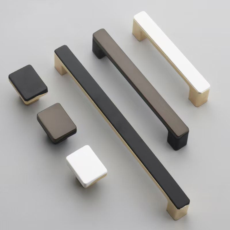 Comforsyco Two-Tone Slim Bar Cabinet Handles and Knobs for Wardrobes
