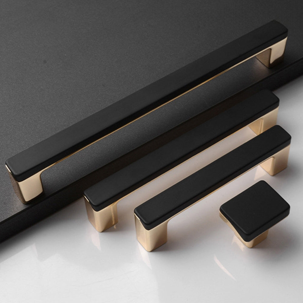 Comforsyco Two-Tone Slim Bar Cabinet Handles and Knobs for Wardrobes