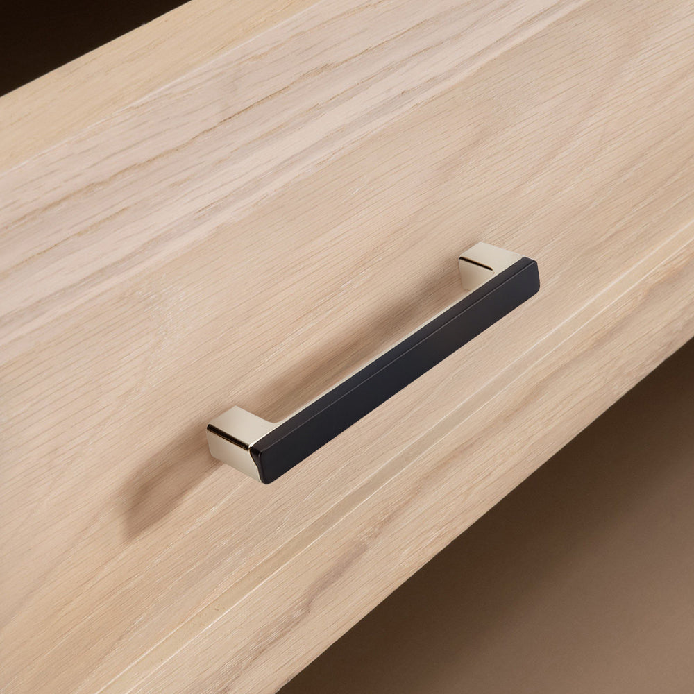 Comforsyco Two-Tone Slim Bar Cabinet Handles and Knobs for Wardrobes