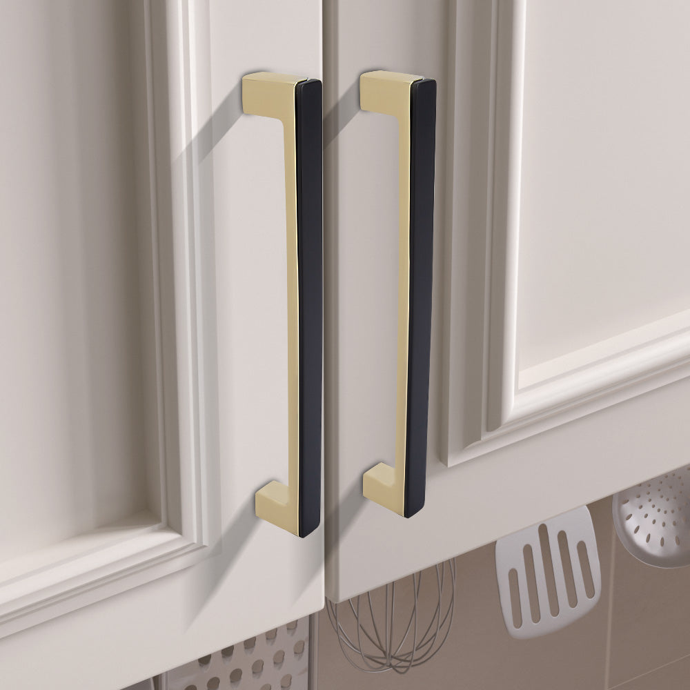 Comforsyco Two-Tone Slim Bar Cabinet Handles and Knobs for Wardrobes