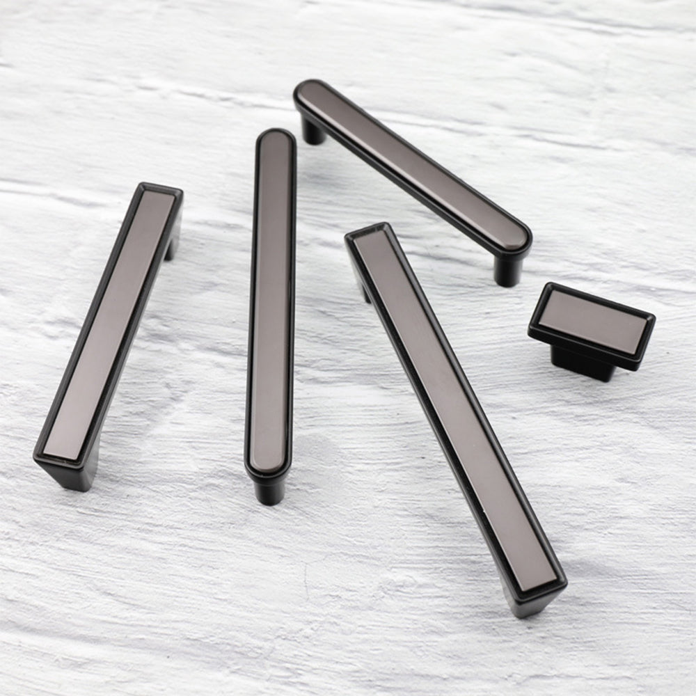 Comforsyco Two-Tone Square Bar Cabinet Pulls and Knobs