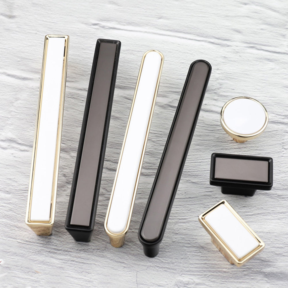 Comforsyco Two-Tone Square Bar Cabinet Pulls and Knobs