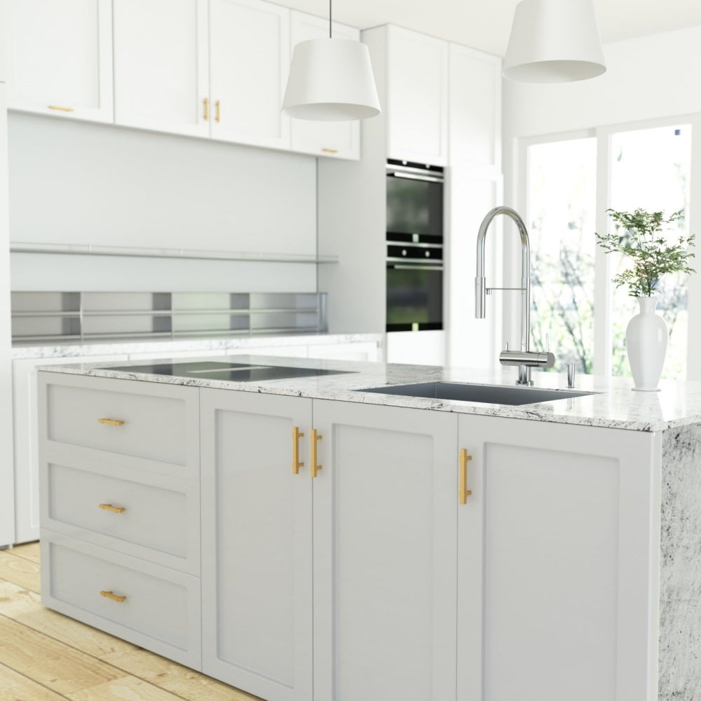 Comforsyco Two-Tone Square Bar Cabinet Pulls and T-Knobs