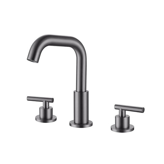 Uppsala 3-Hole Hot and Cold Bathroom Sink Faucet with 2-Mode Rotating Nozzle