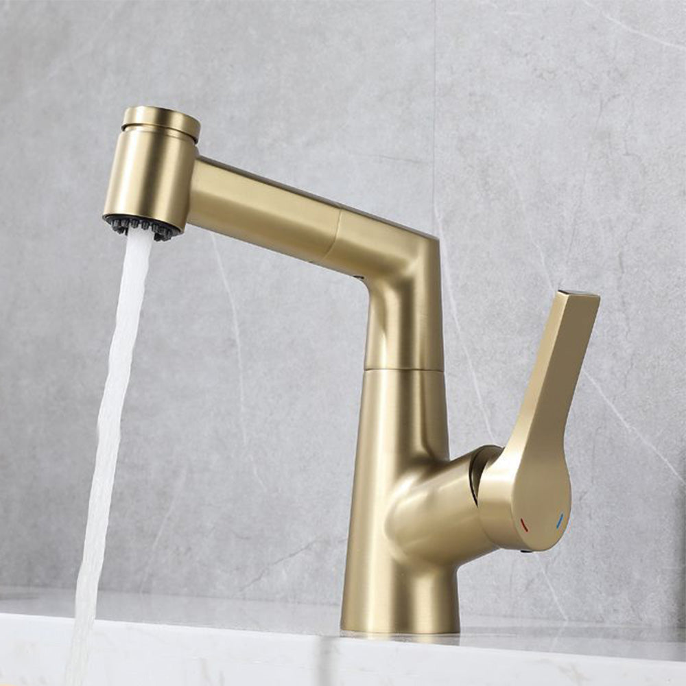 Valenza Modern Height-Adjustable Pull-Out Bathroom Sink Faucet with Dual Spray Modes