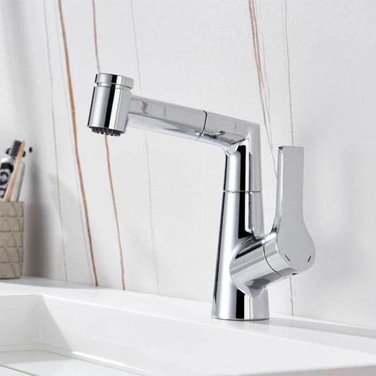Valenza Modern Height-Adjustable Pull-Out Bathroom Sink Faucet with Dual Spray Modes