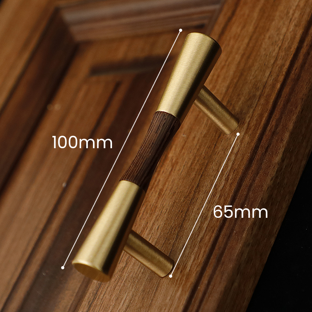 Comforsyco Vintage Brass and Wood Cabinet Pulls for Cabinets and Drawers