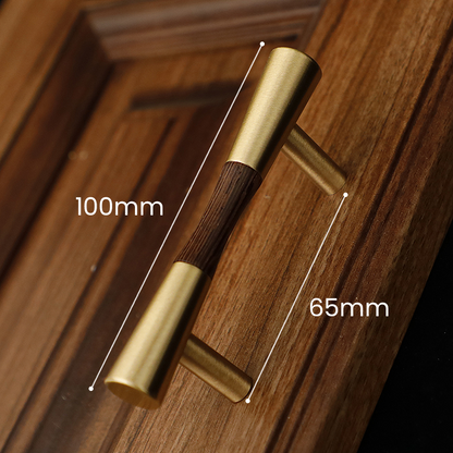 Comforsyco Vintage Brass and Wood Cabinet Pulls for Cabinets and Drawers
