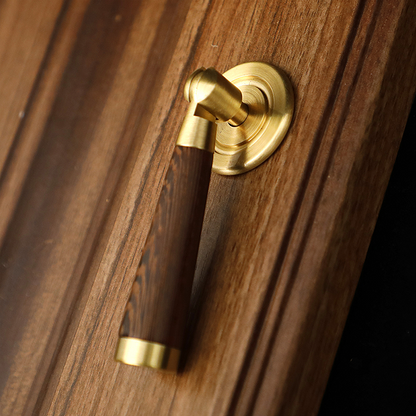Comforsyco Vintage Brass and Wood Cabinet Pulls for Cabinets and Drawers