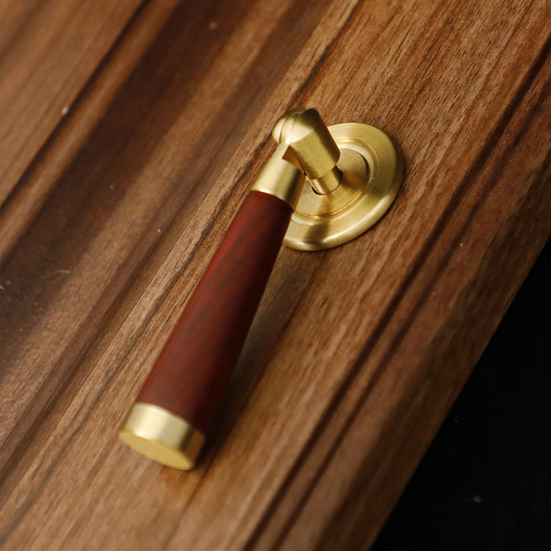 Comforsyco Vintage Brass and Wood Cabinet Pulls for Cabinets and Drawers