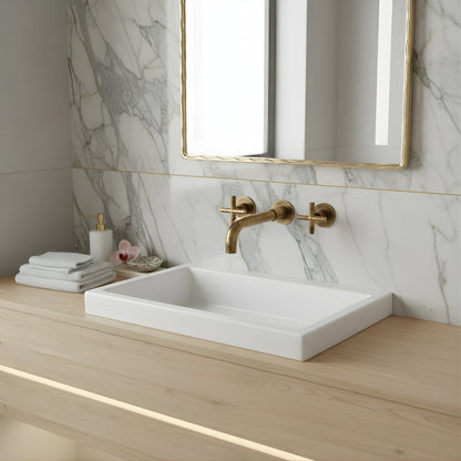 Wallora Wall-Mounted Bathroom Sink Faucet with Dual Handles